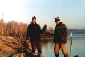 Я и Андрей на рыбалке в октябре
